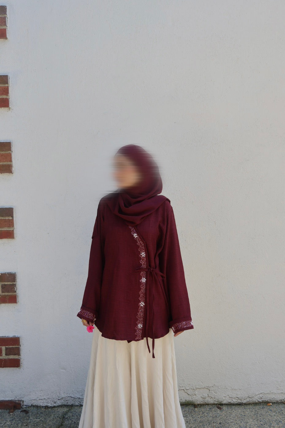 Hana-Handwork Blouse- Burnt Maroon