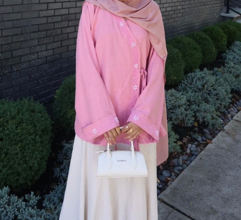 Hana-Handwork Blouse- Bubble Gum