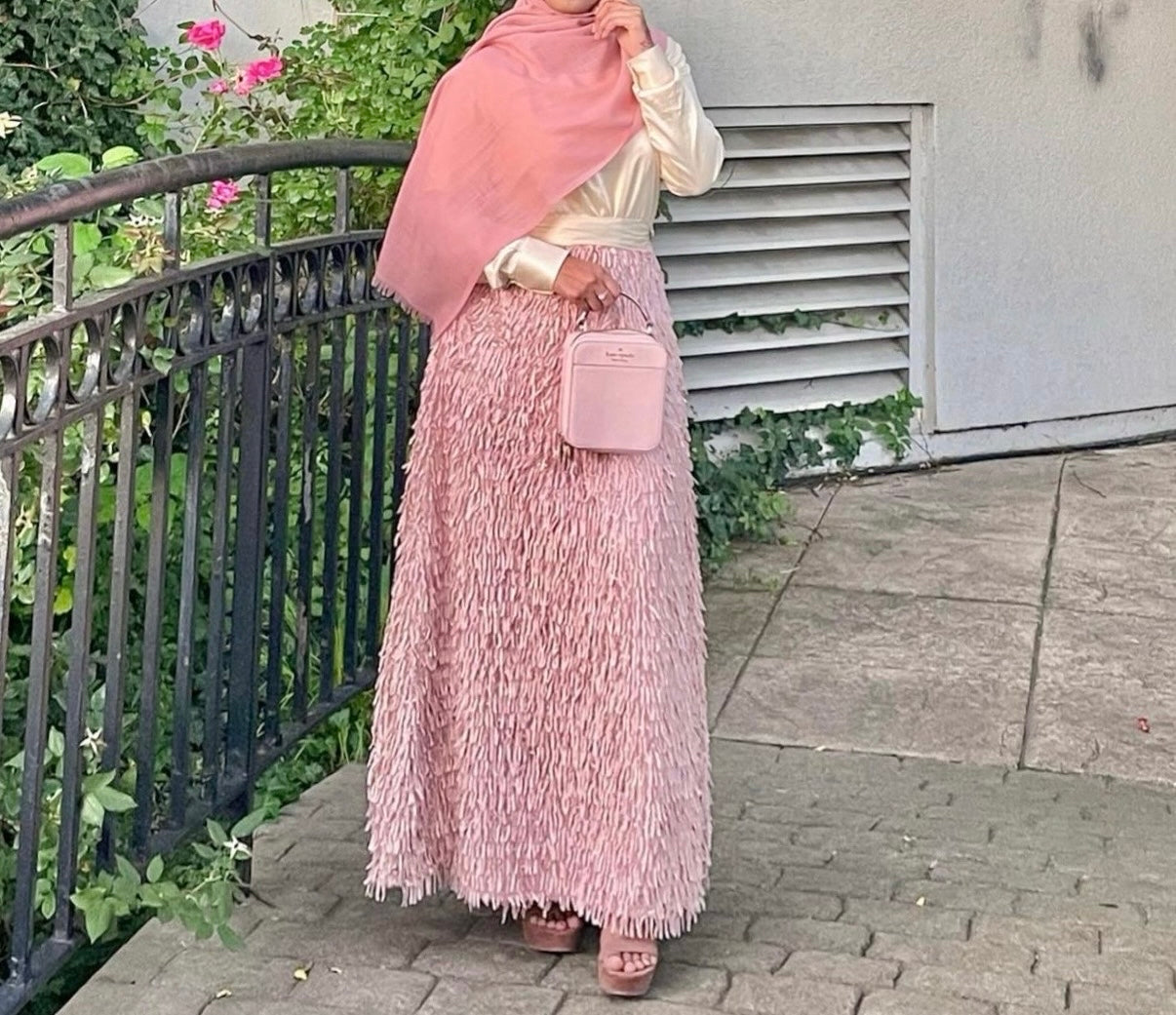 Sabrina-pink lace dress
