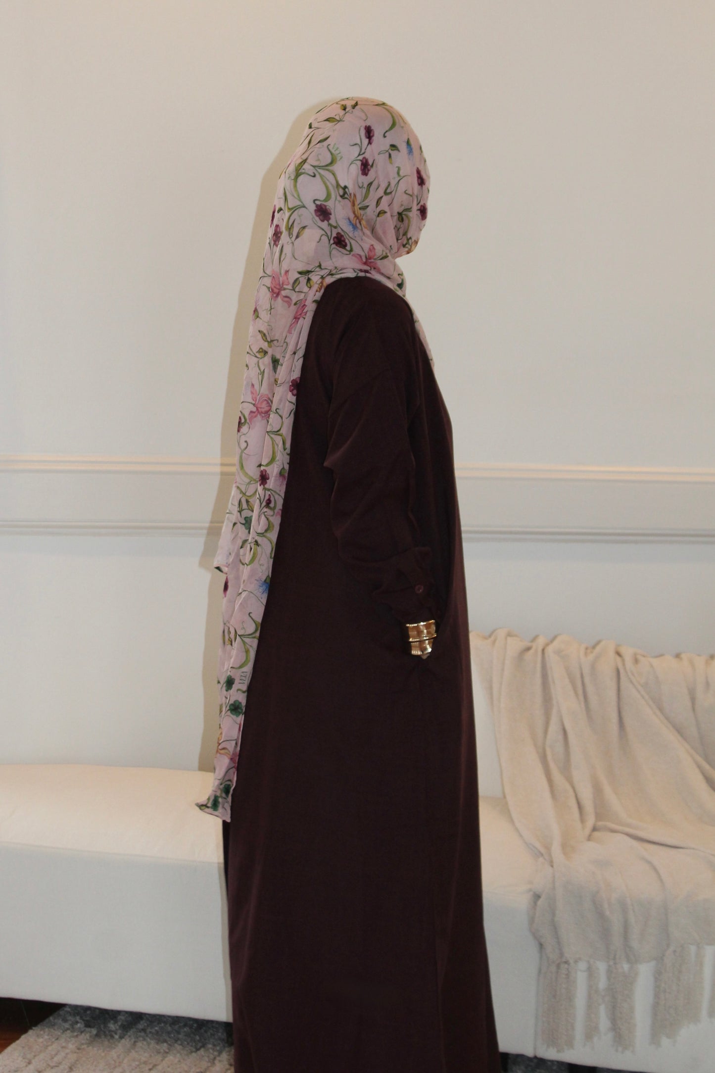 Shirt Abaya-Front button-Dark Berry