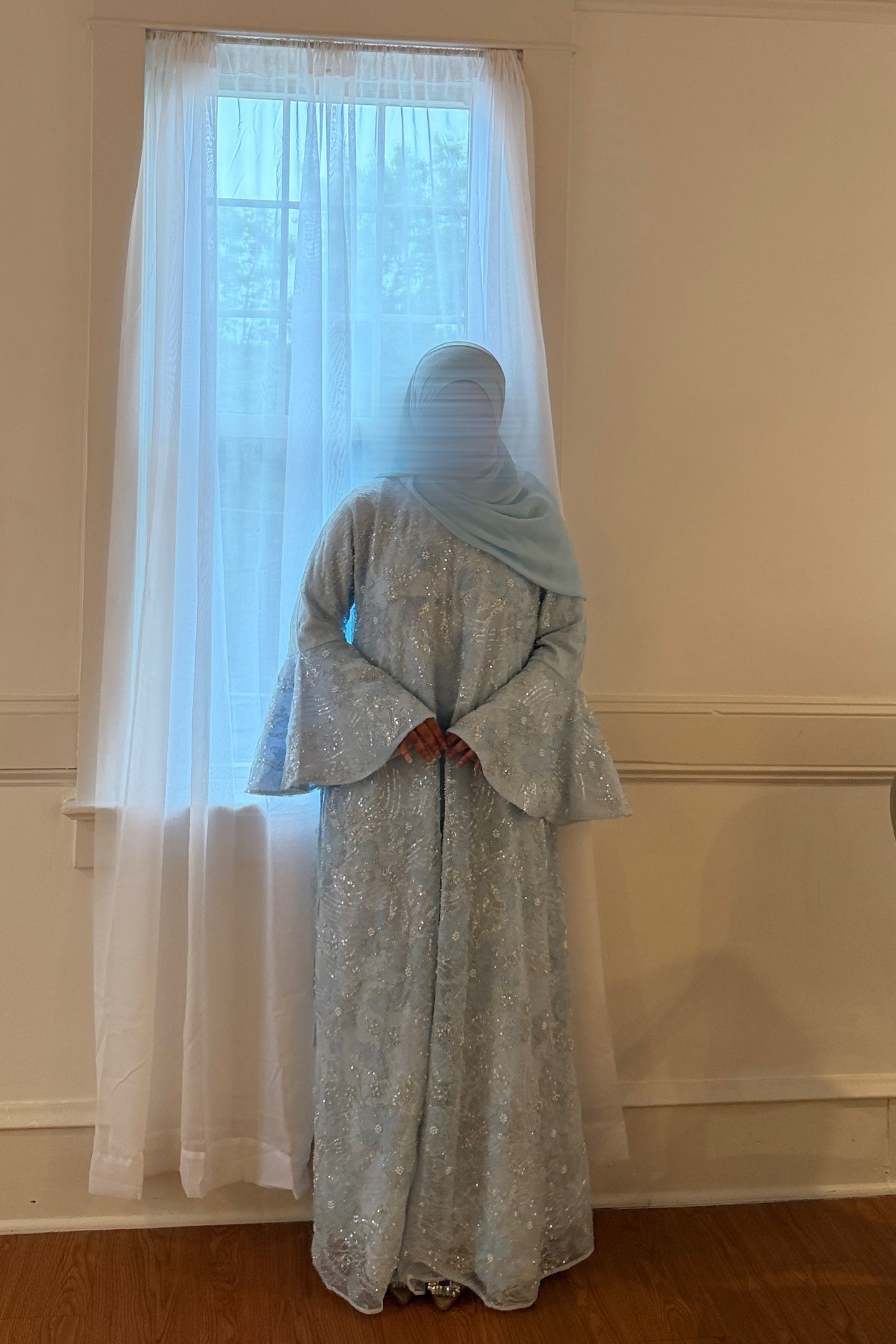 Farasha-Lace Embellished Abaya Dress