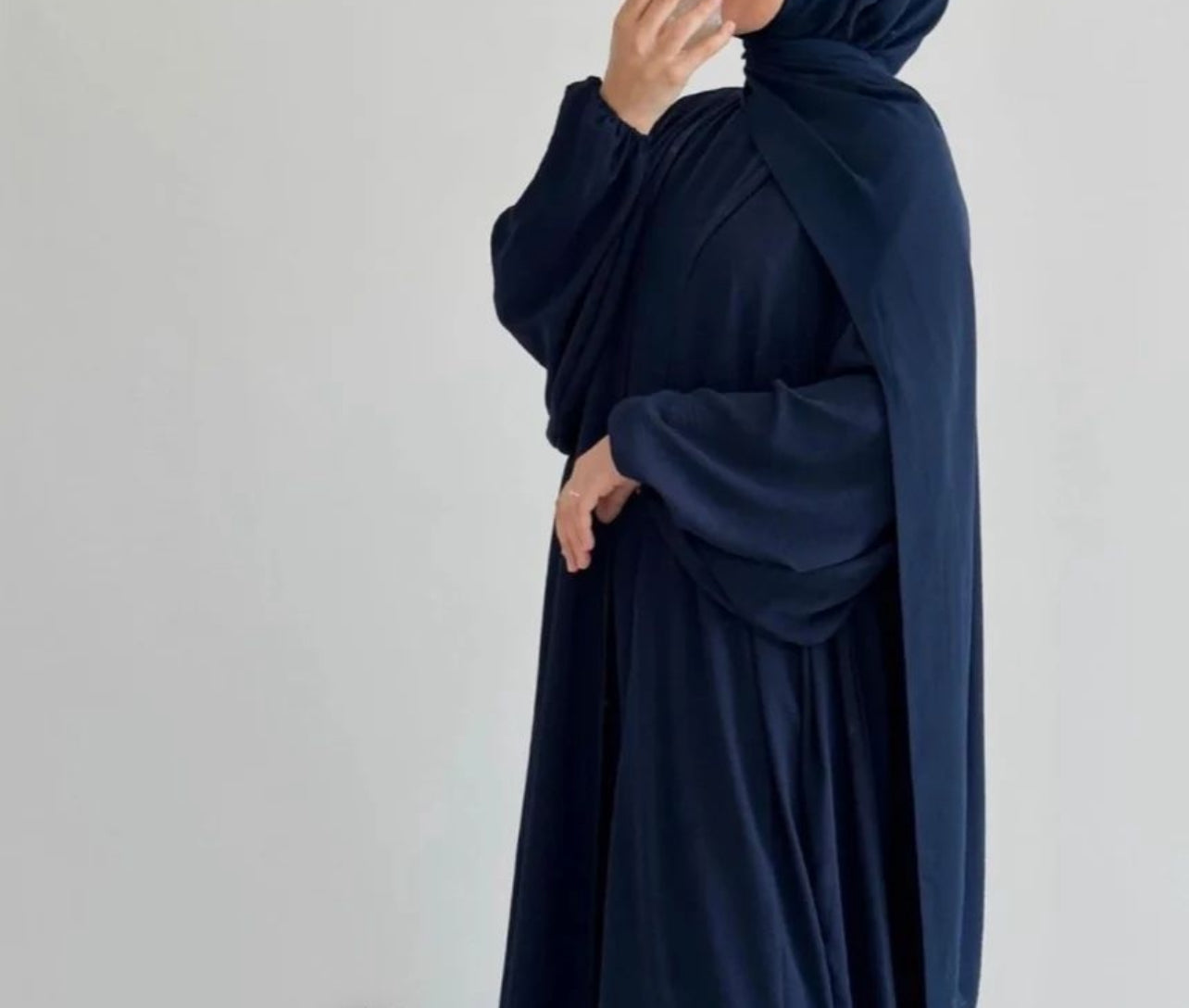 Tabassum-Four-Piece Abaya Set-Navy