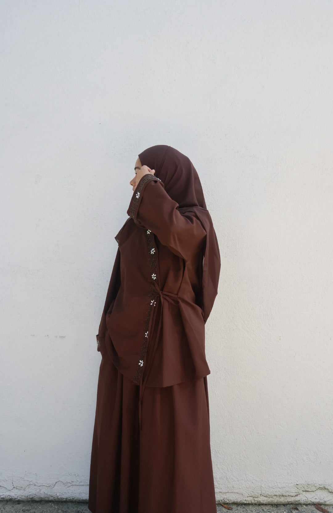 Hana-Handwork-Two-Piece Skirt Set-Chocolate Brown