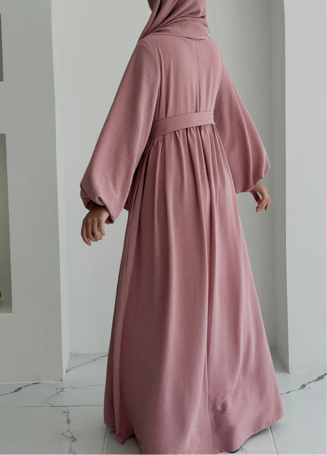 Aamina- Dress+Hijab-Pink-Nursing Friendly