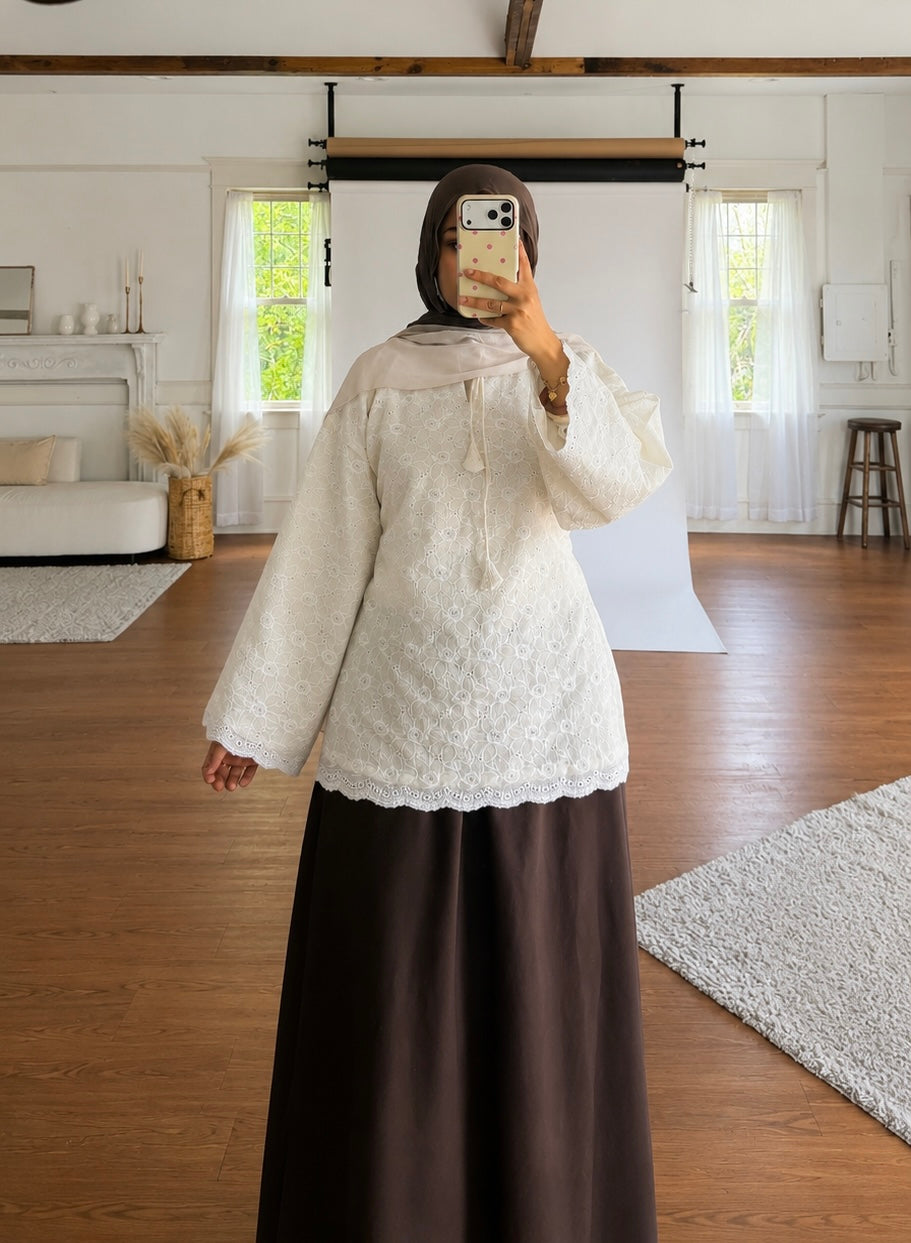 Jasmine Cotton Top-Cream