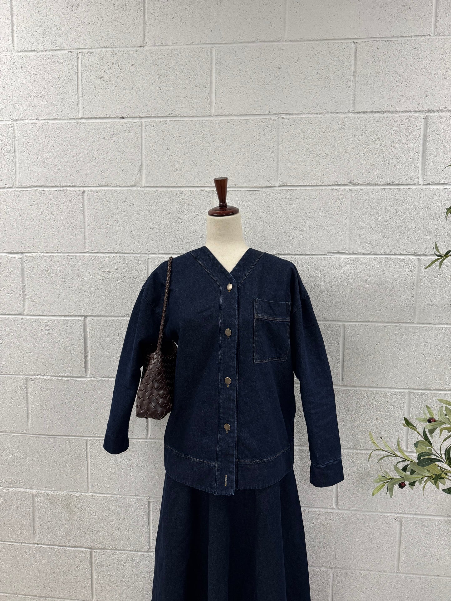 Denim Jacket-Dark Blue-100% Cotton