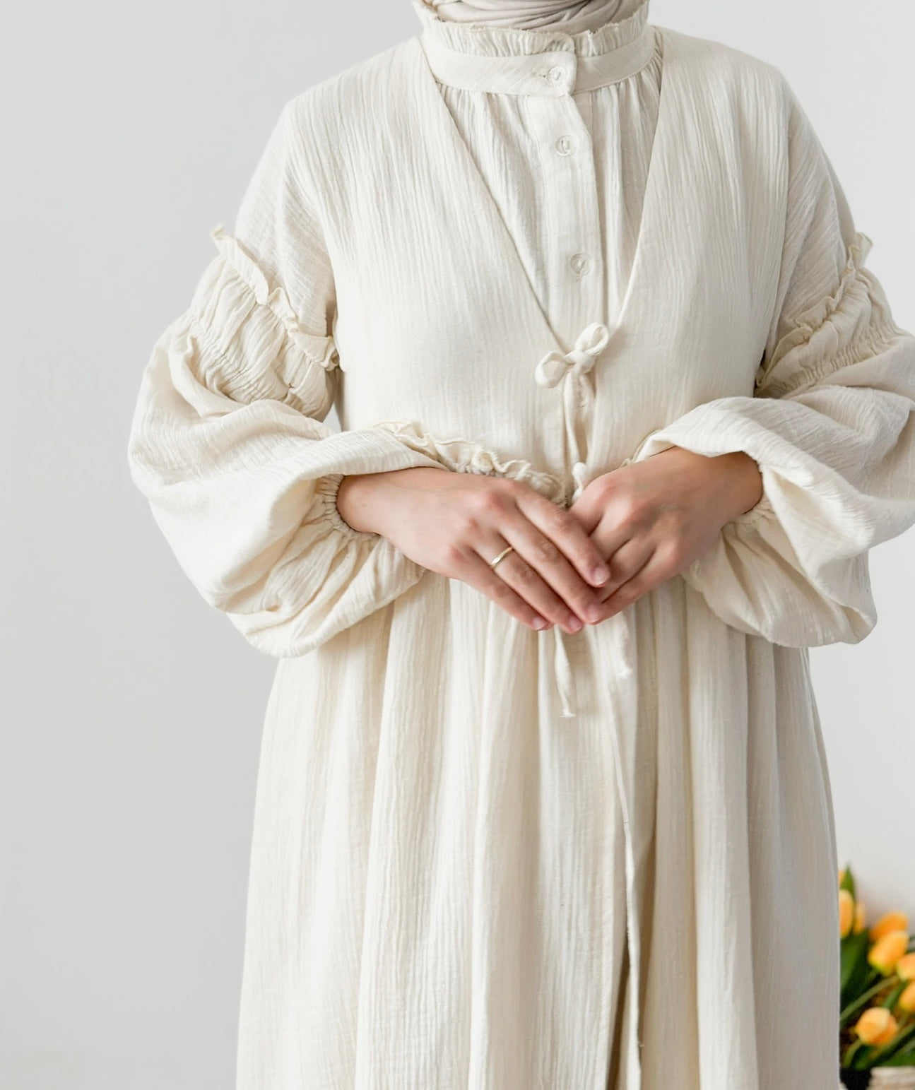 Vintage Muslin Two-piece dress-Cream – Tabassumscloset