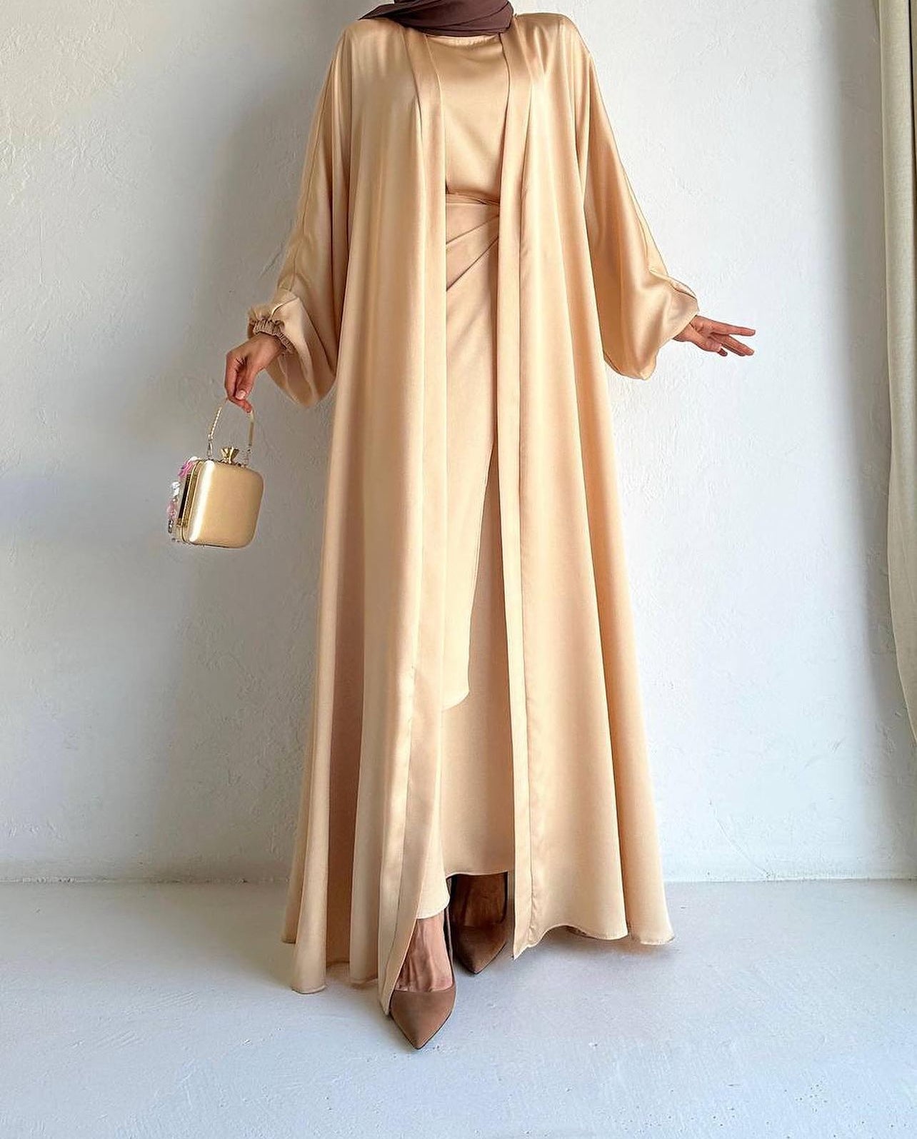 Wrap three-piece Abaya set