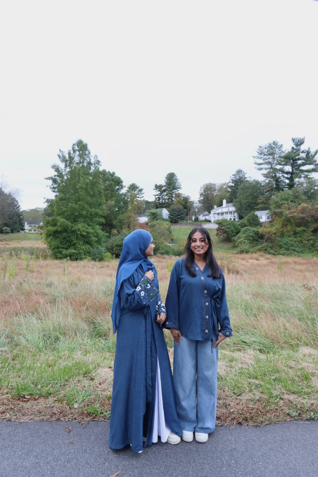 Warda-Abaya+Hijab-Denim Blue