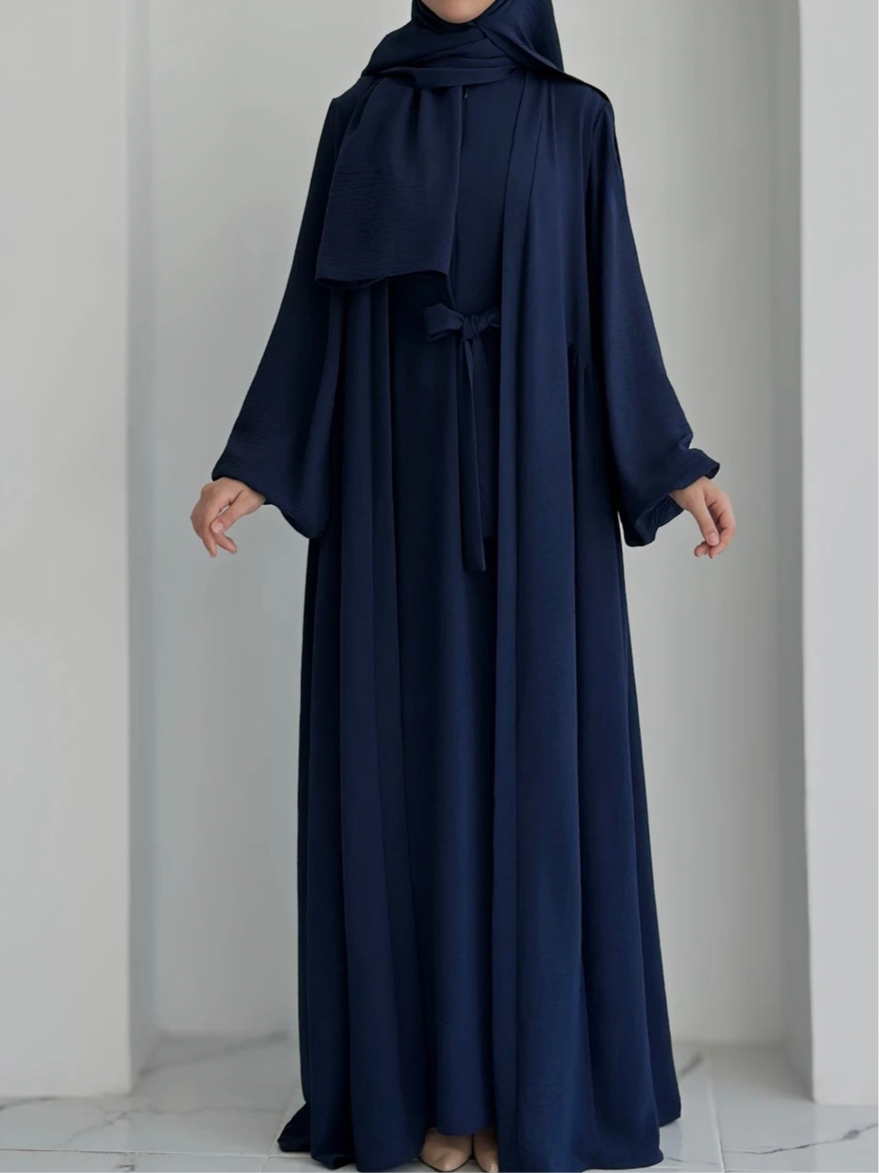 Aamina-Four-Piece Abaya Set-Navy