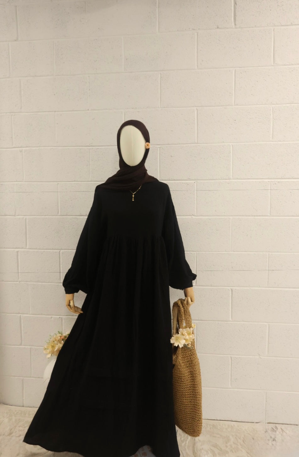 Farah-Organic Muslin Dress-Black