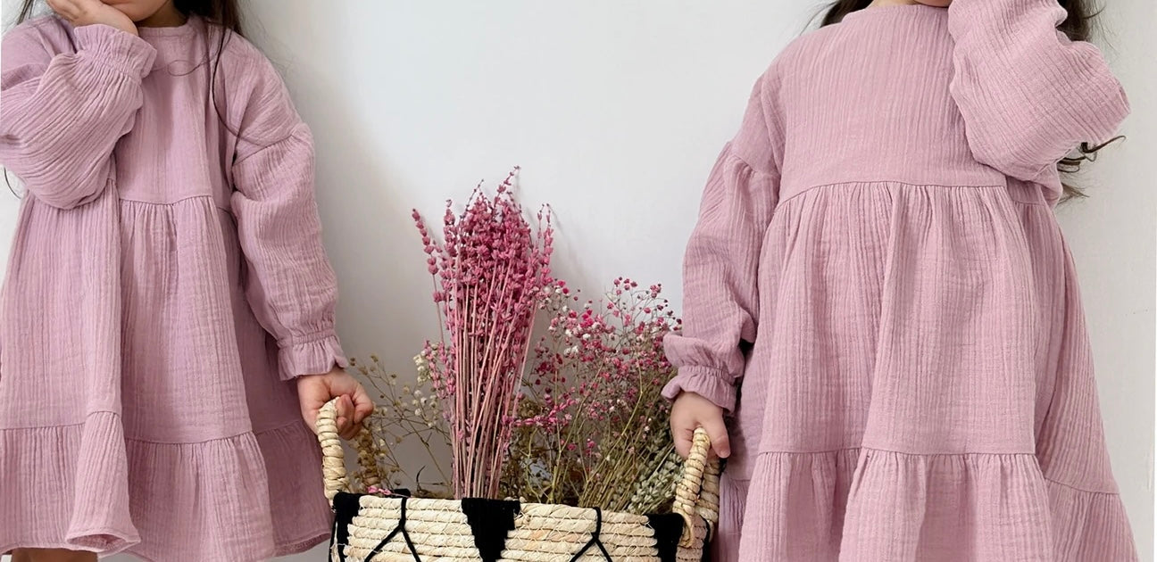 Baby Girl Dress+Bow-Lavender Pink