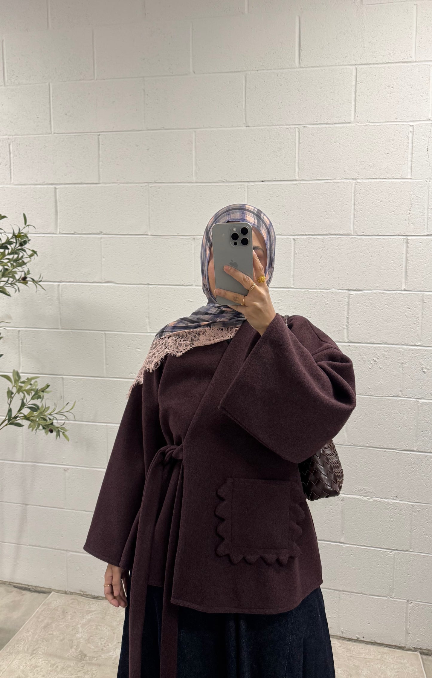 Hana-Wool Top-Deep Maroon-Side Tie