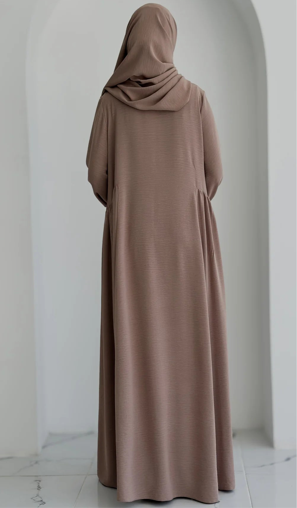 Aamina-Four-Piece Abaya Set- Mocha