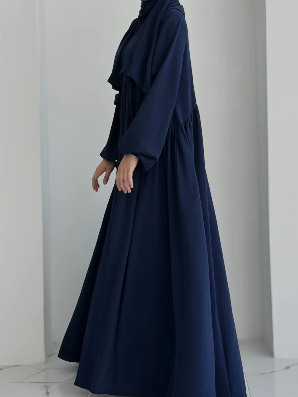 Aamina-Four-Piece Abaya Set-Navy