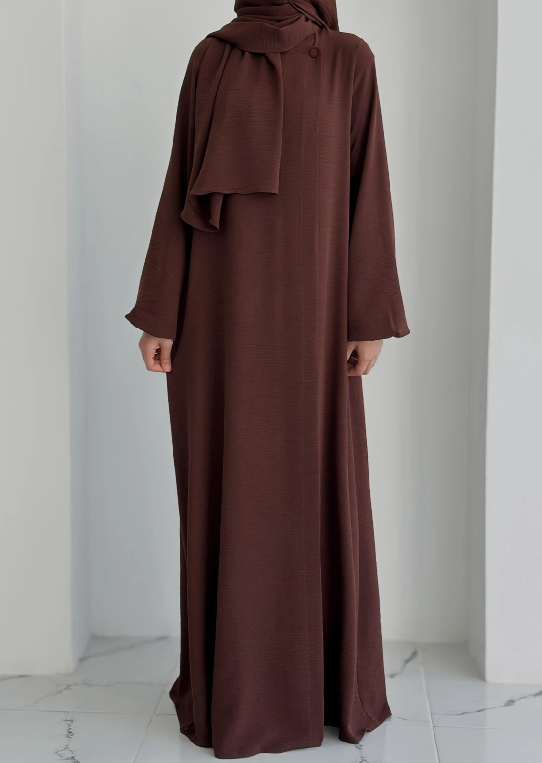 Aiza- Dress+Hijab-Brown-Nursing Friendly