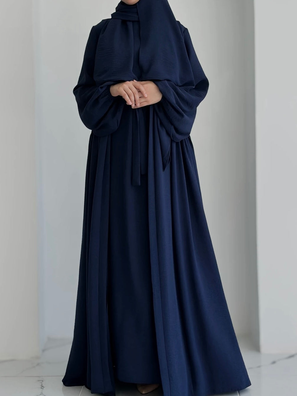 Aamina-Four-Piece Abaya Set-Navy