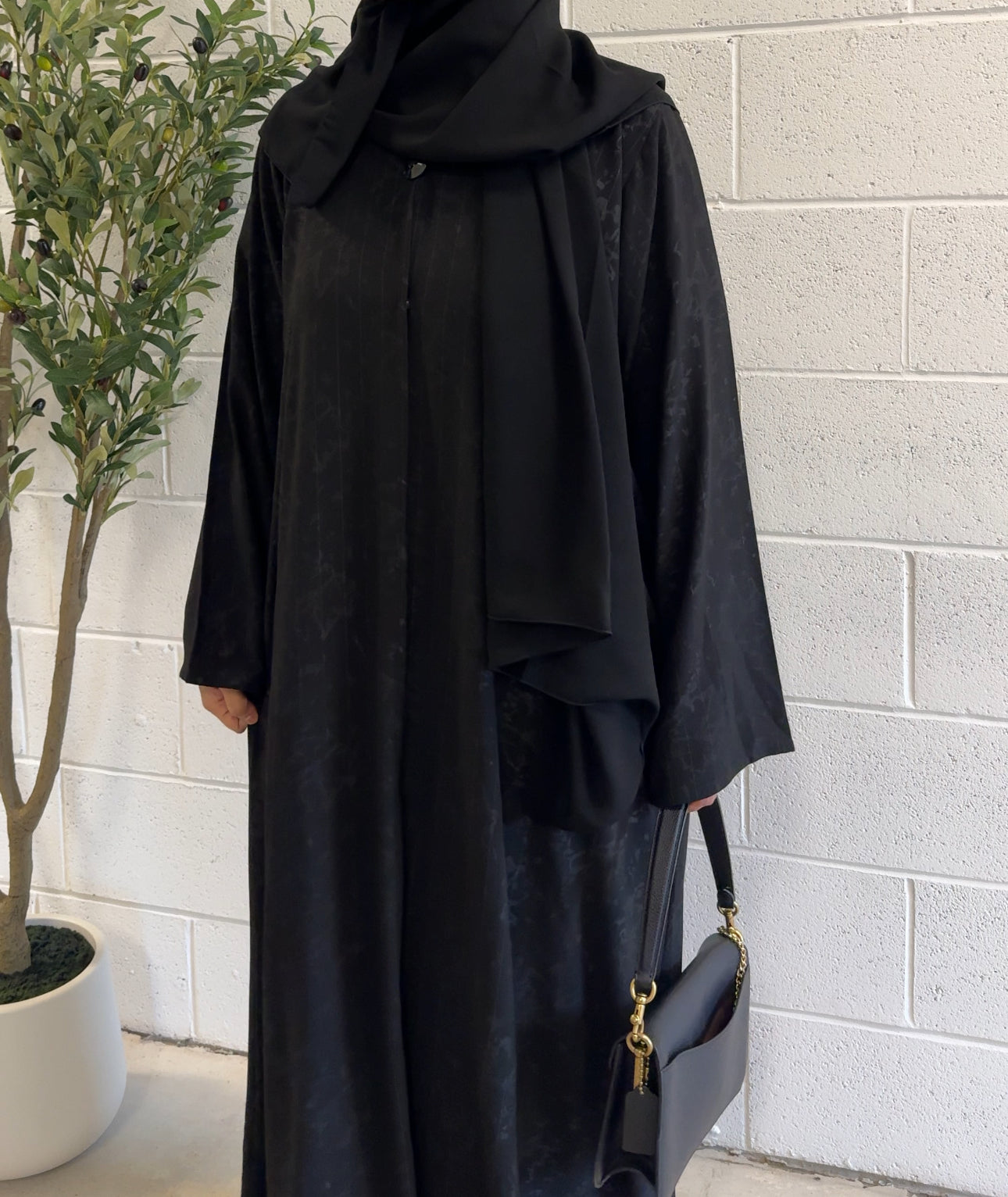 Amyra-Two-Piece Abaya Set-Black