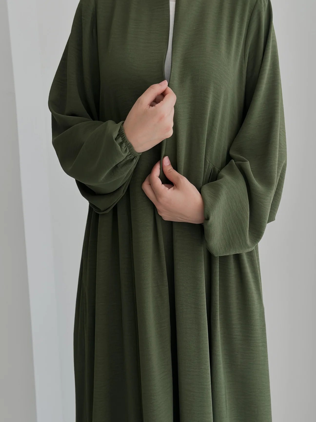 Aamina- Dress+Hijab-Olive-Nursing Friendly