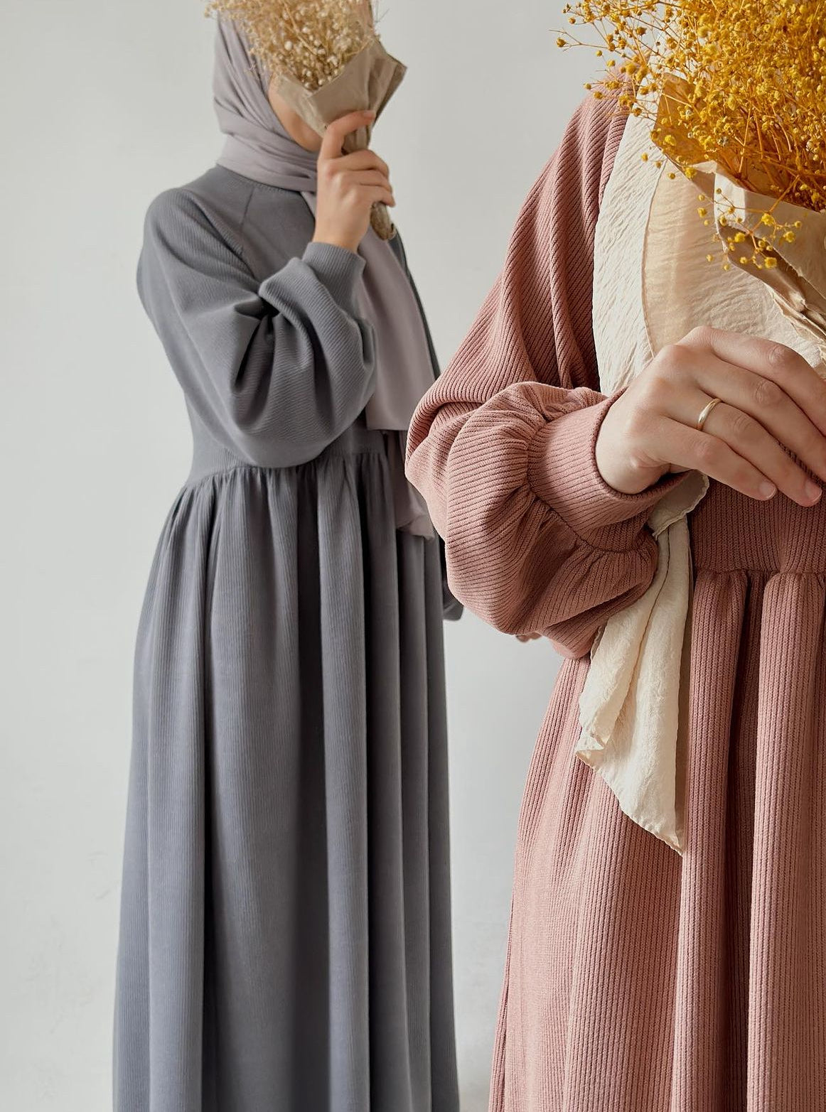 Amira-knitted Dress-Gray