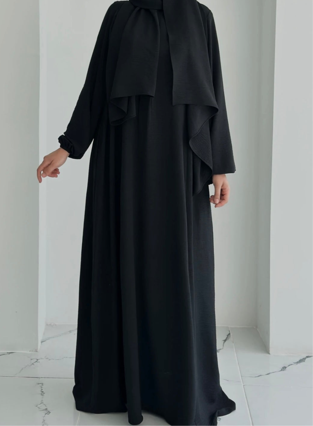 Aamina- Dress+Hijab-Black-Nursing Friendly
