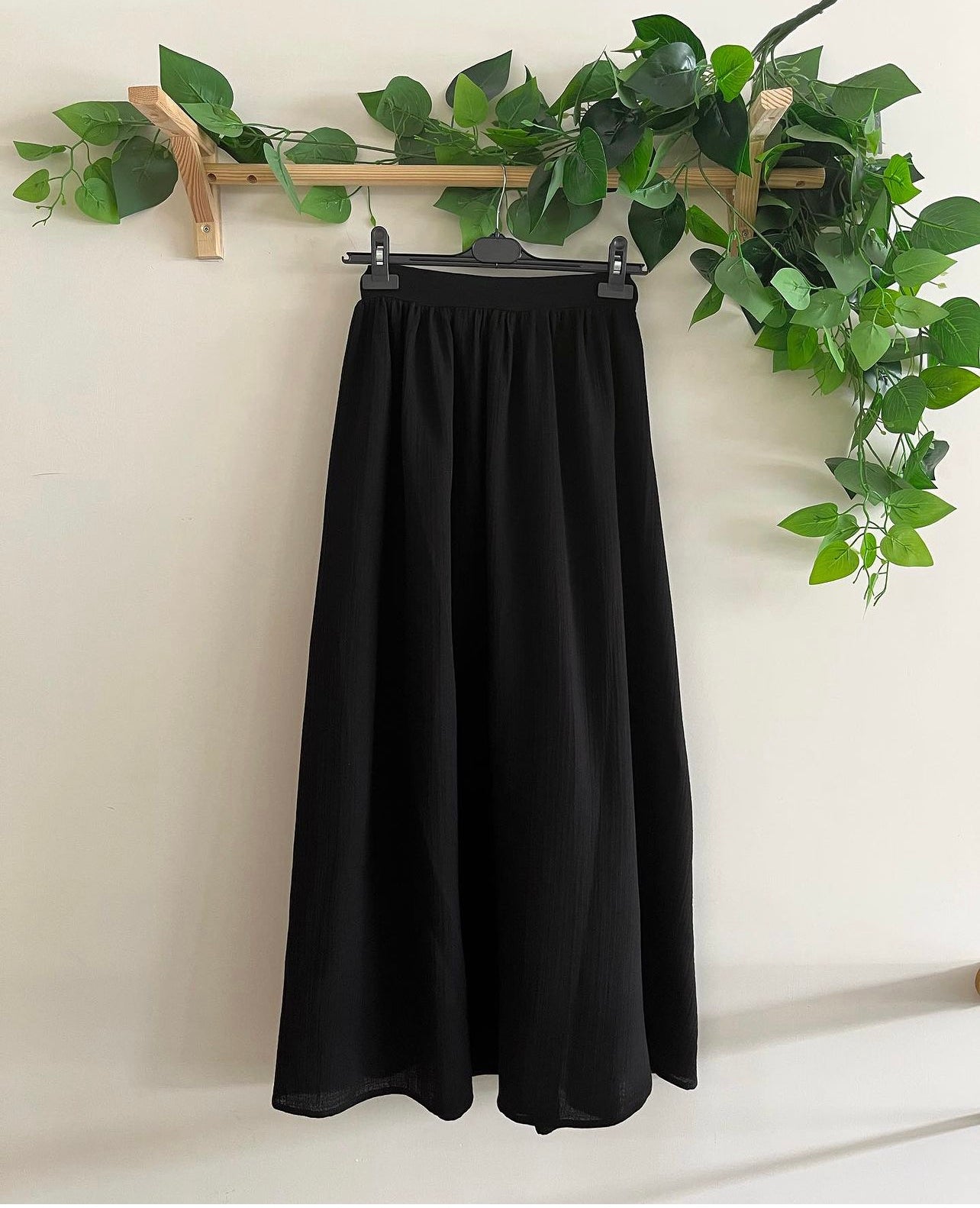 Muslin Skirt and Shirt Set- Black
