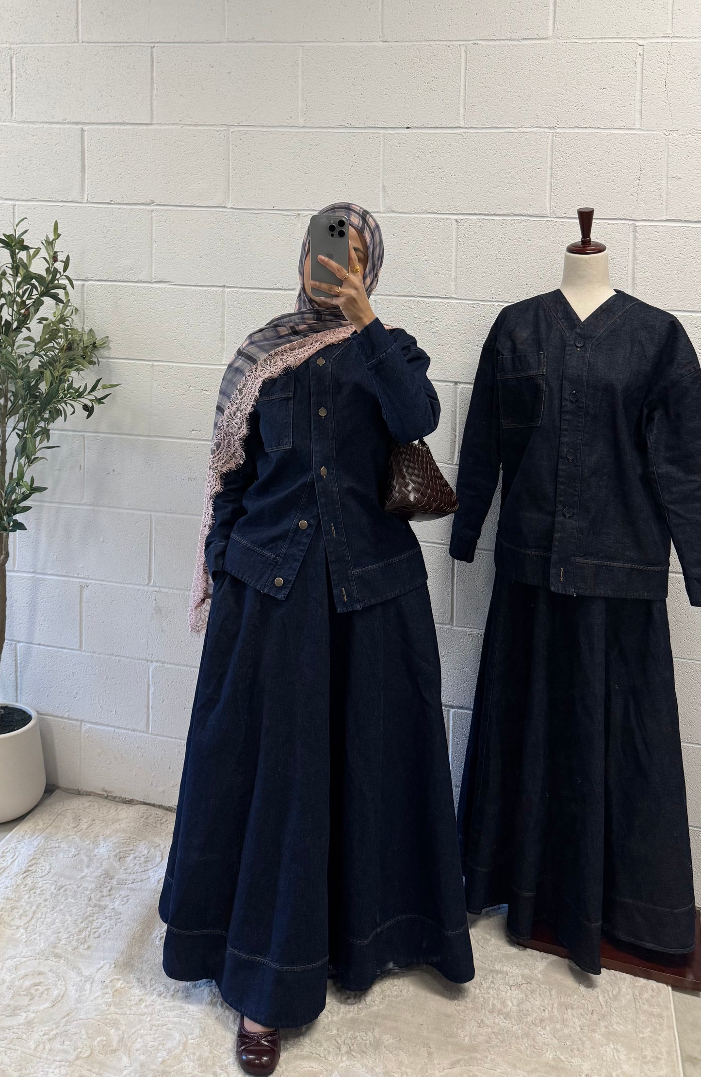 Denim Set-Dark Blue-100% Cotton