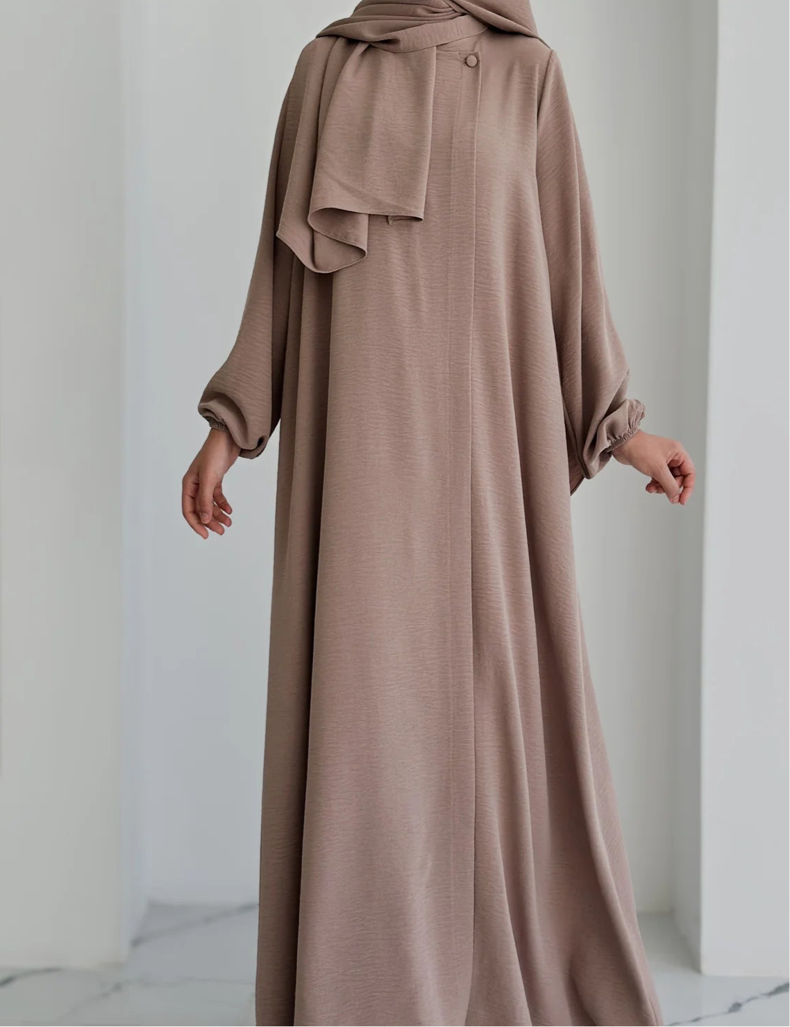 Aiza- Dress+Hijab-Mocha-Nursing Friendly