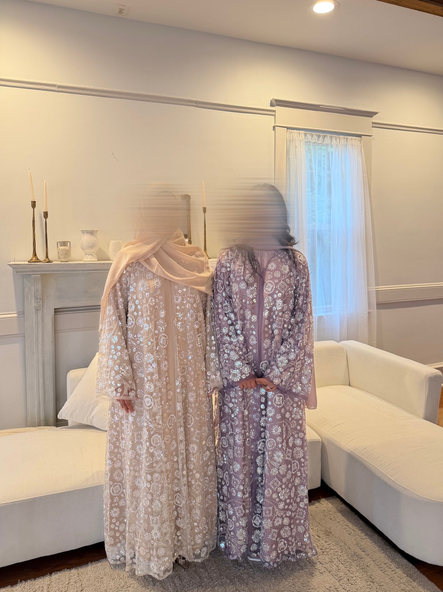 Roya-Heavily embellished-Abaya Set-Honey Beige
