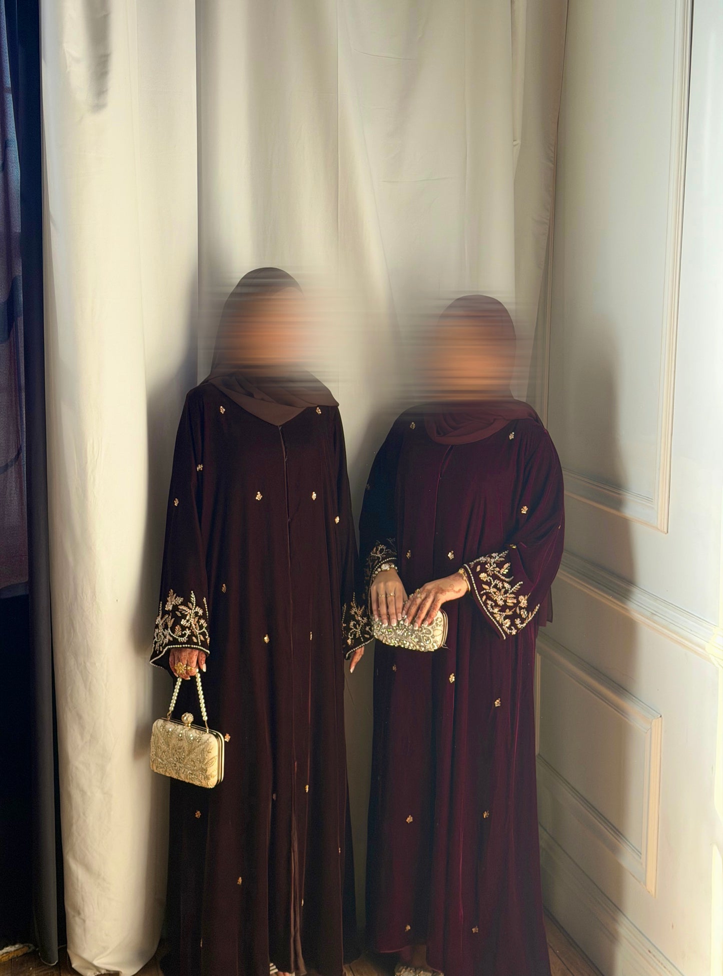 Layali-Luxury Velvet-Handcrafted-Abaya set-Brown
