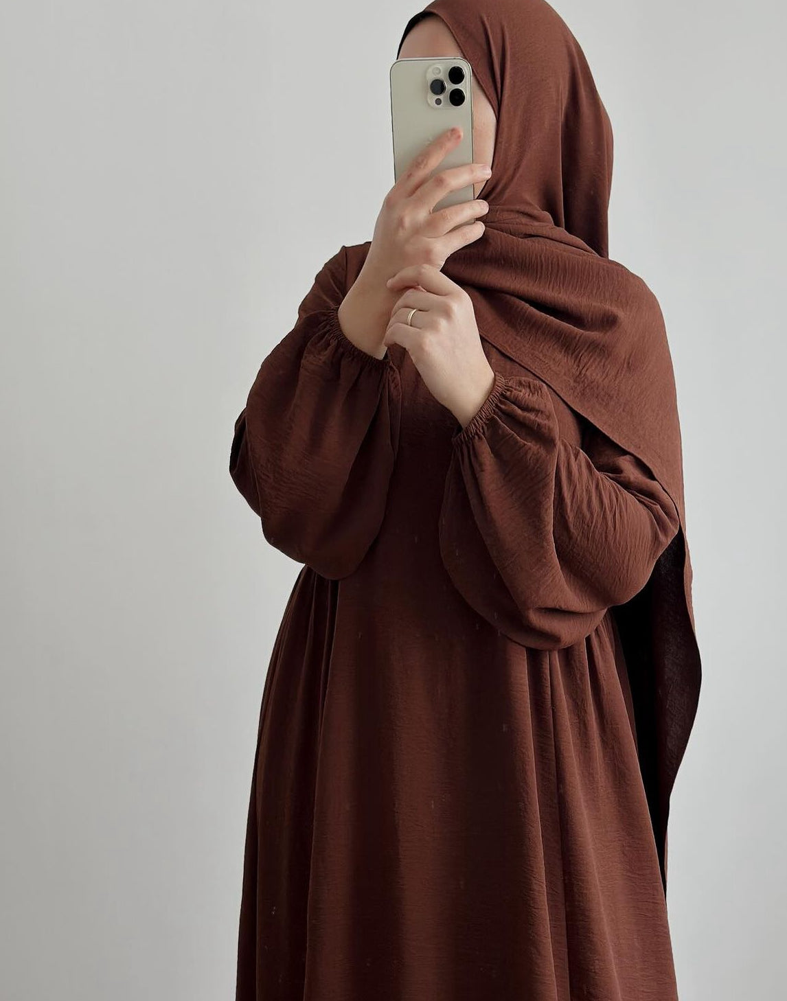 Aamina- Dress+Hijab-Brown