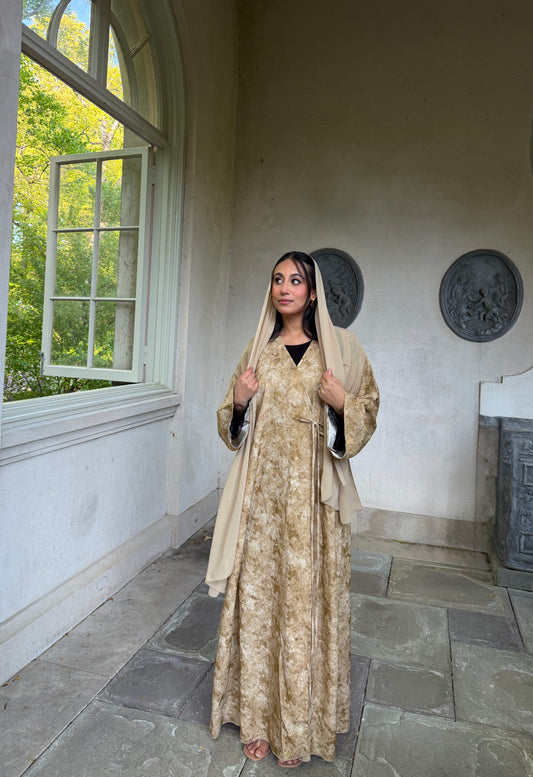 Hayat-Three Piece-Abaya set-Moss