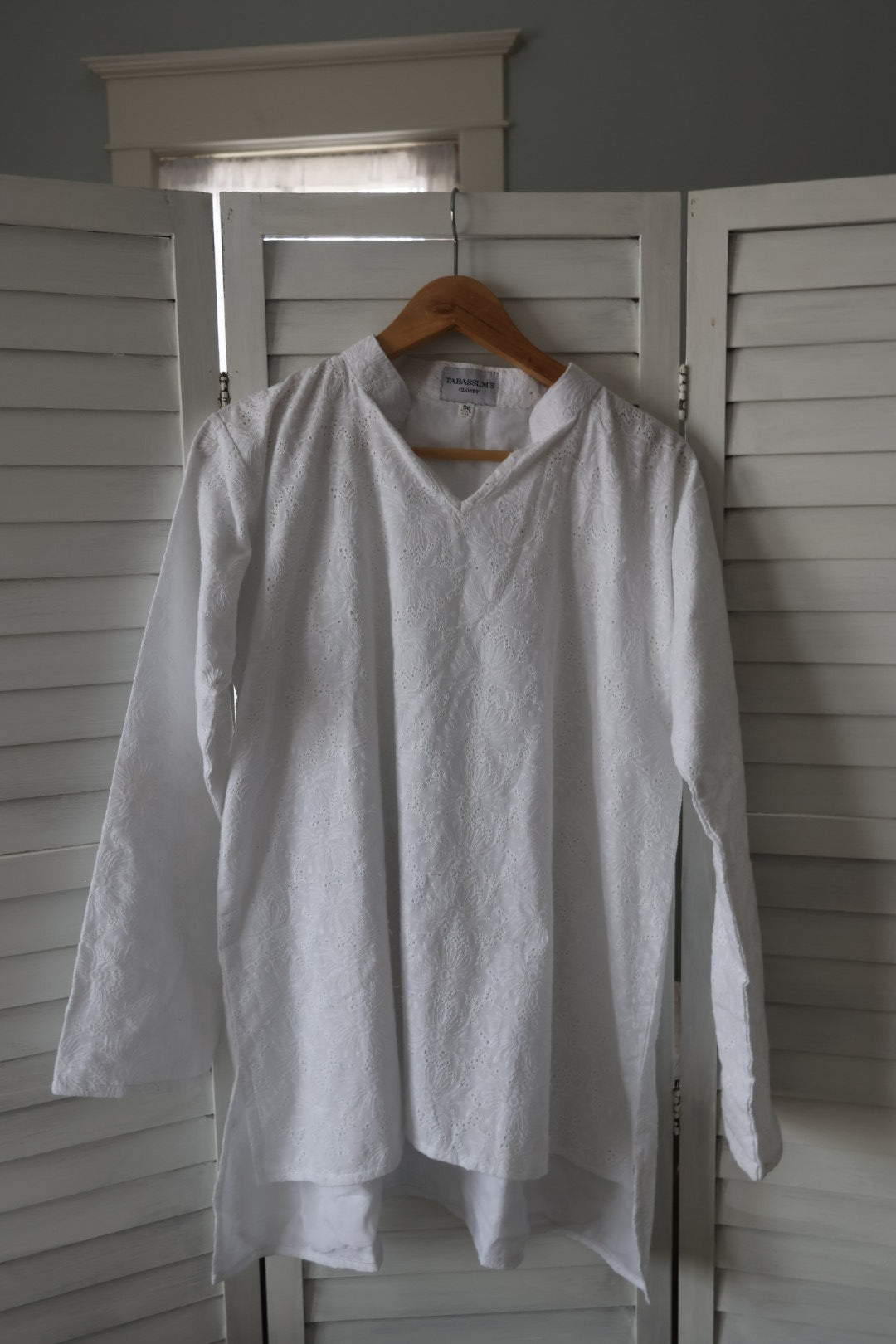 Two Piece-Cotton Top and Pant-Set-White