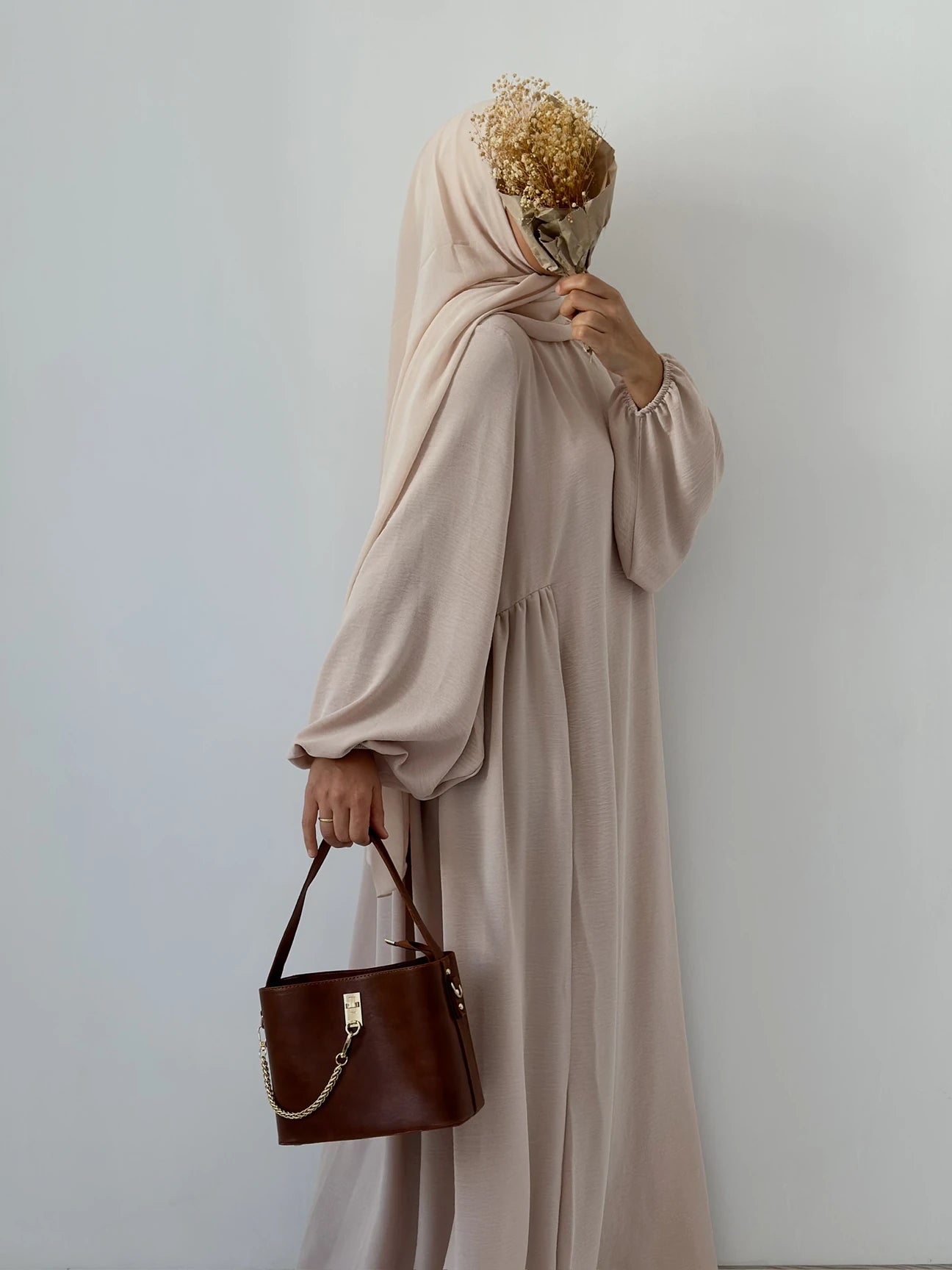 Aamina- Dress+Hijab-Beige