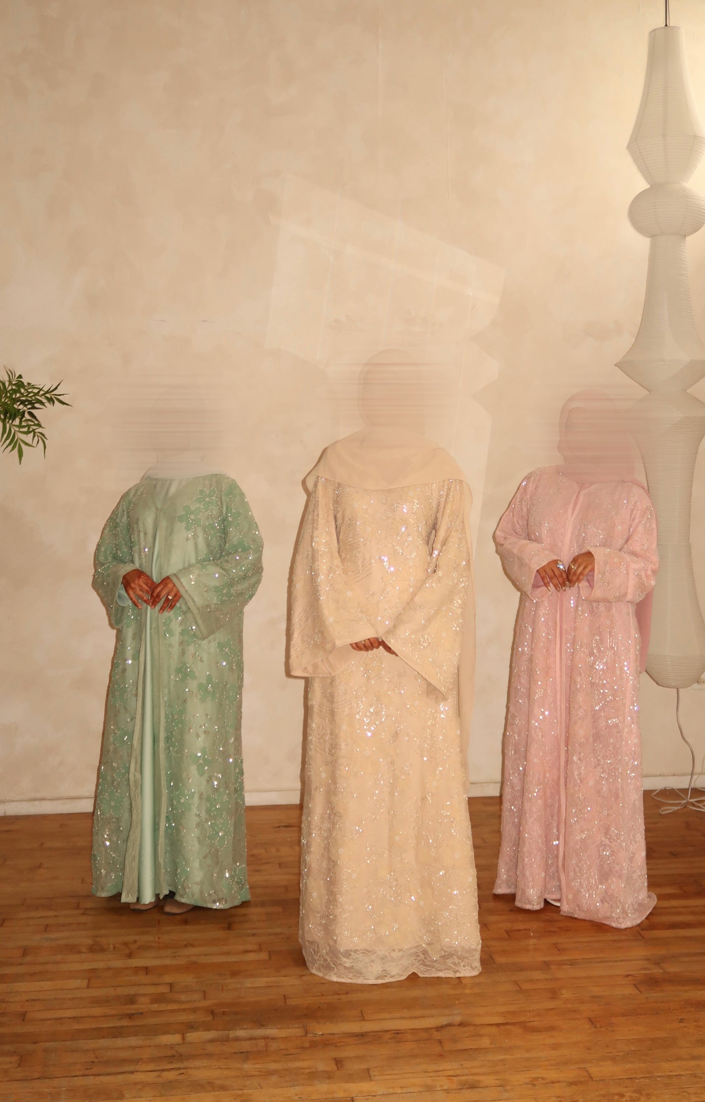 Jasmine -Lace Embellished-Four Piece-Abaya Set