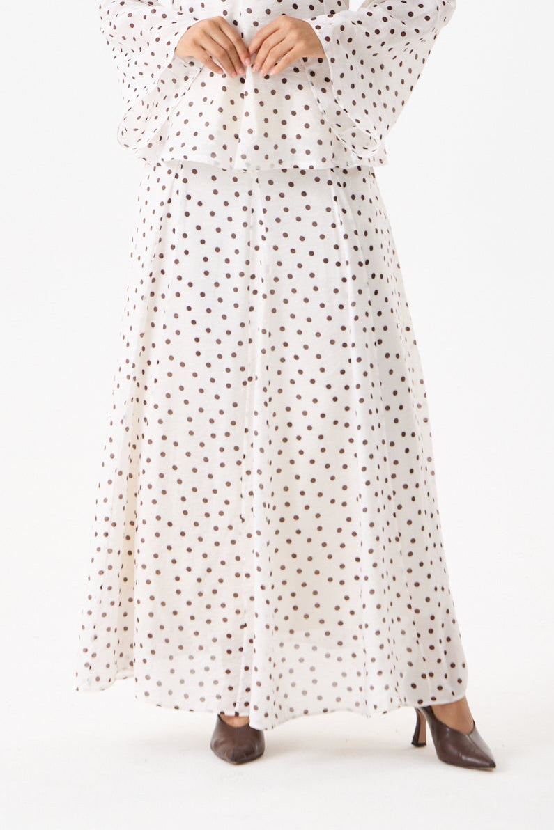 Potka Dot Top-White