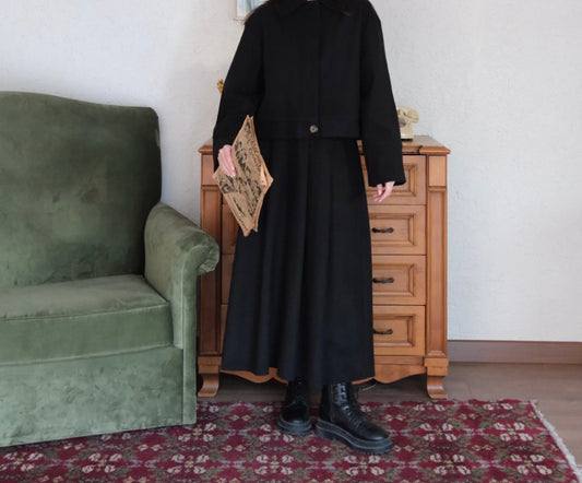 Zehra-Skirt+Jacket set-black