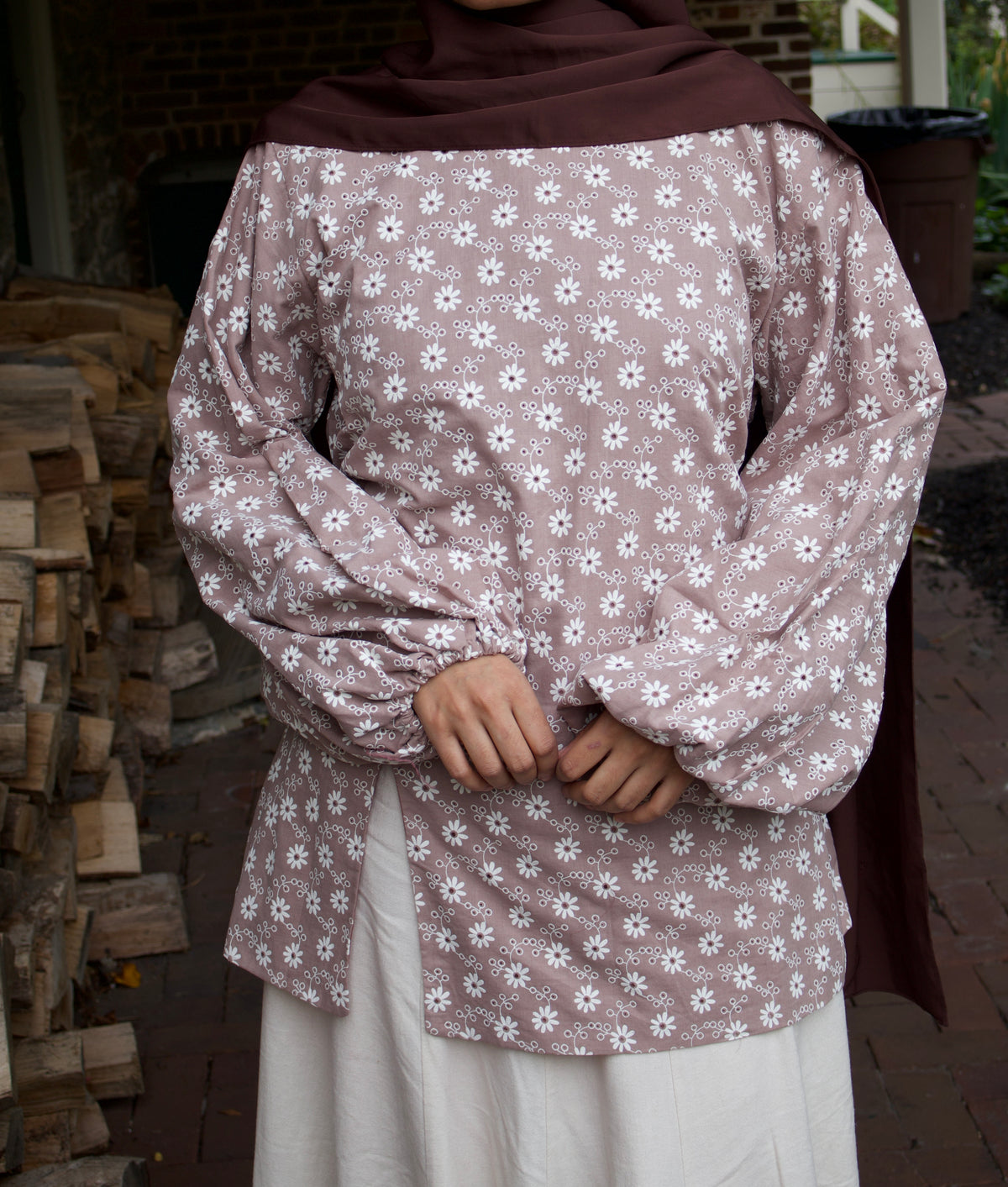 Flora 100% Cotton Top-Mauve