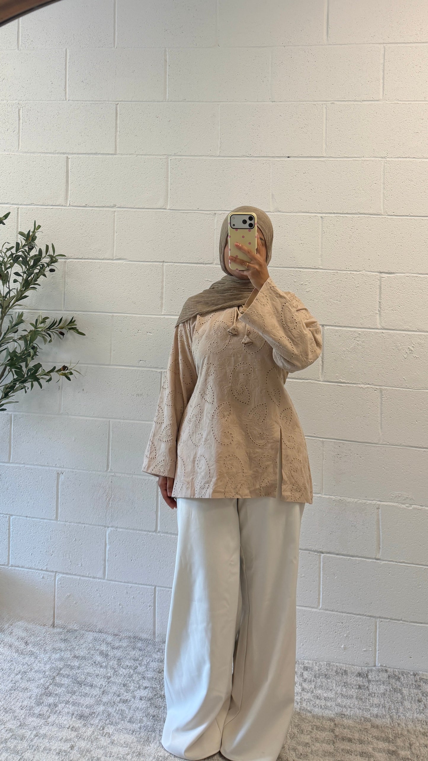 Lily Cotton Top-Sand