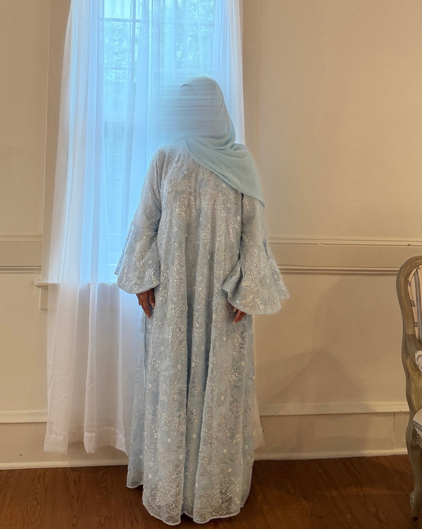 Farasha-Lace Embellished Abaya Dress