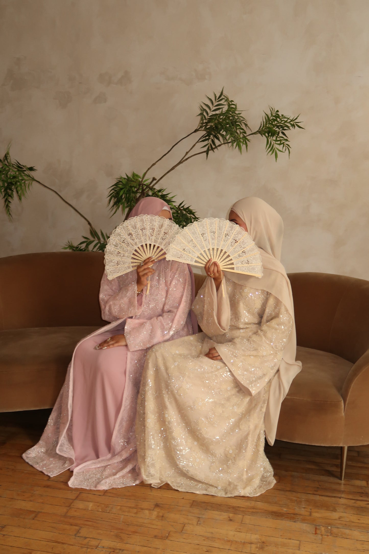 Jasmine -Lace Embellished-Four Piece-Abaya Set