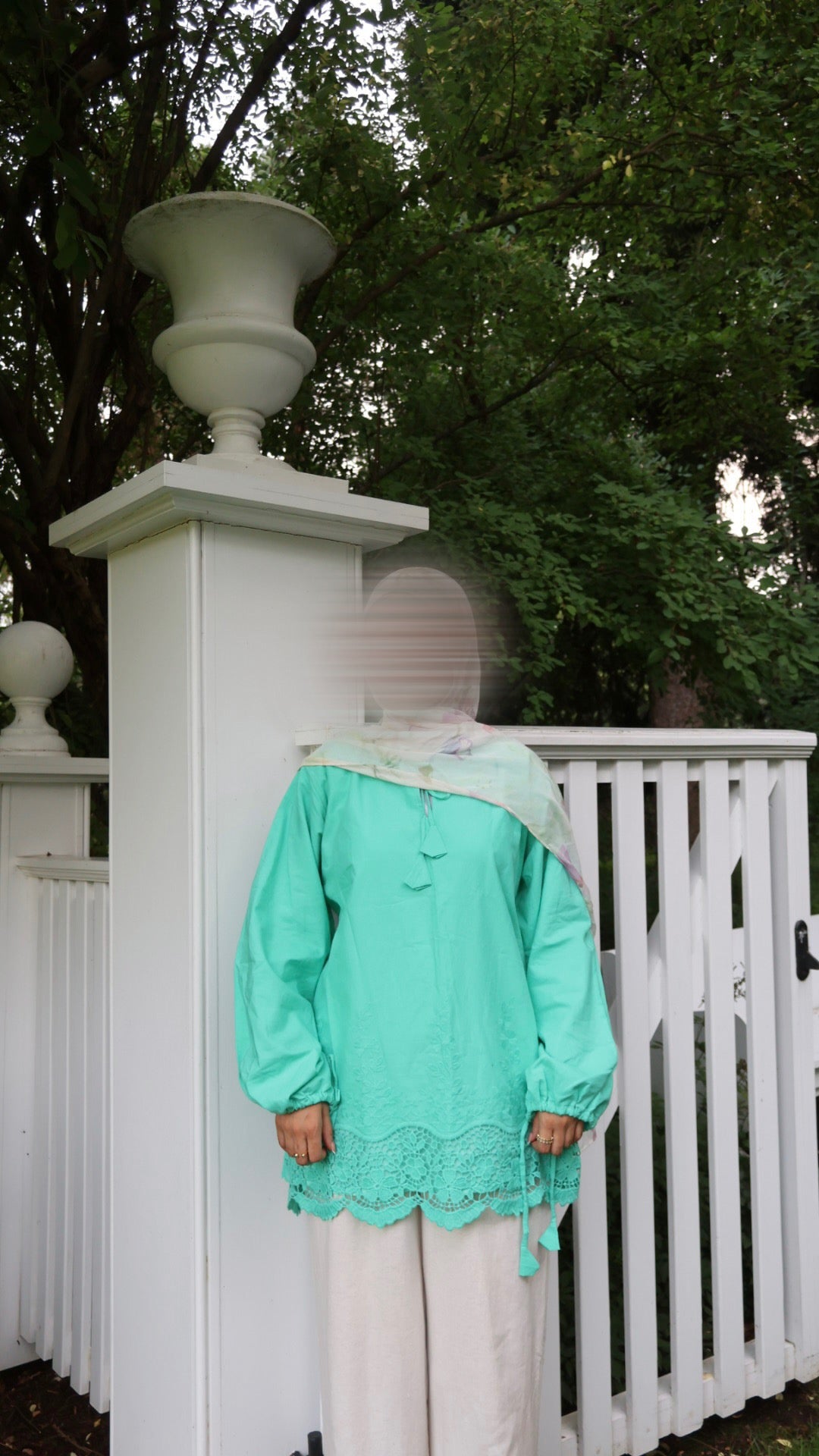 Nami Cotton Top-Mint Turquoise
