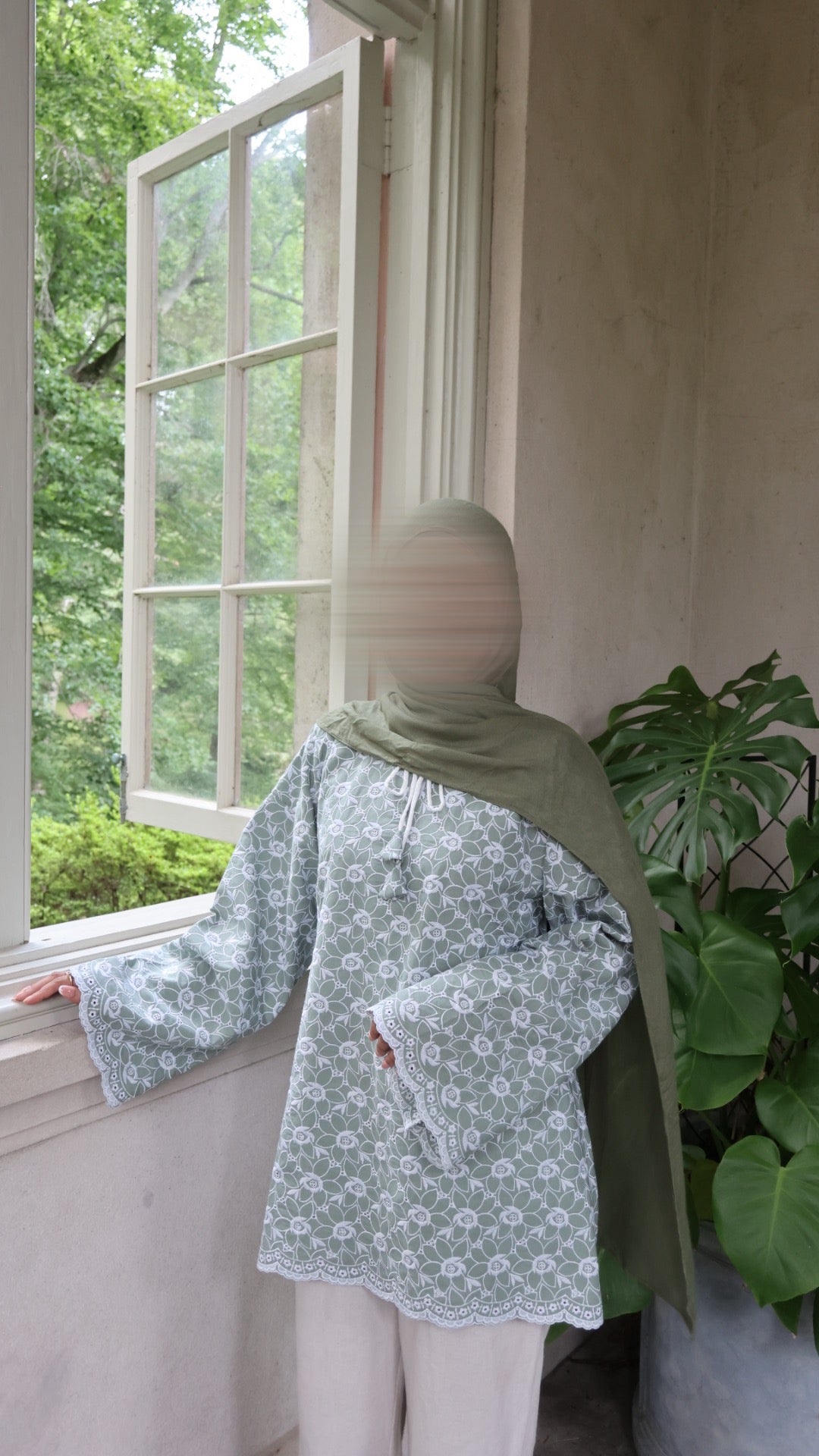 Jasmine Cotton Top-Sage