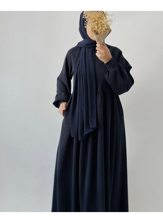 Amira-knitted Dress-Navy
