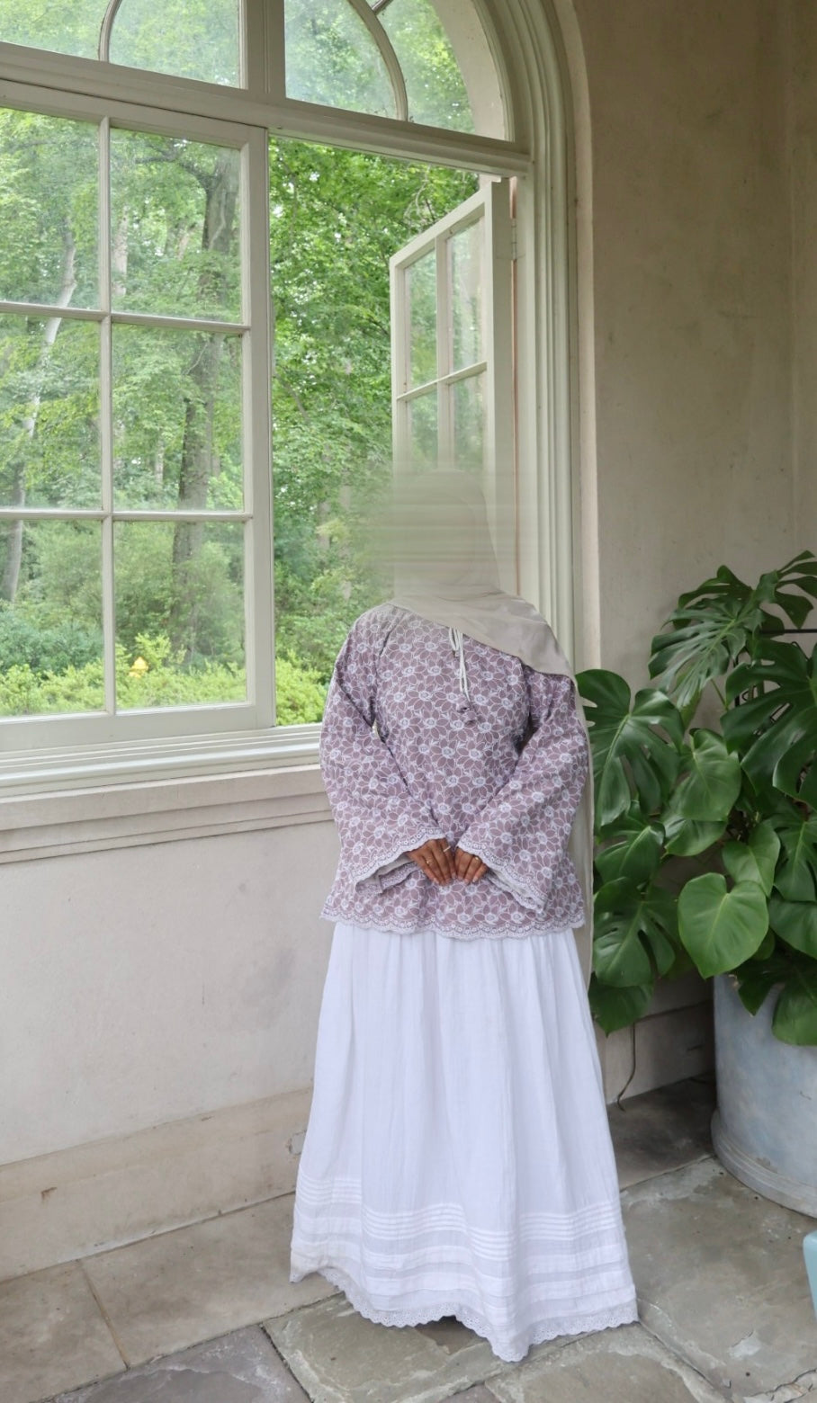 Jasmine Cotton Top-Taupe Mauve
