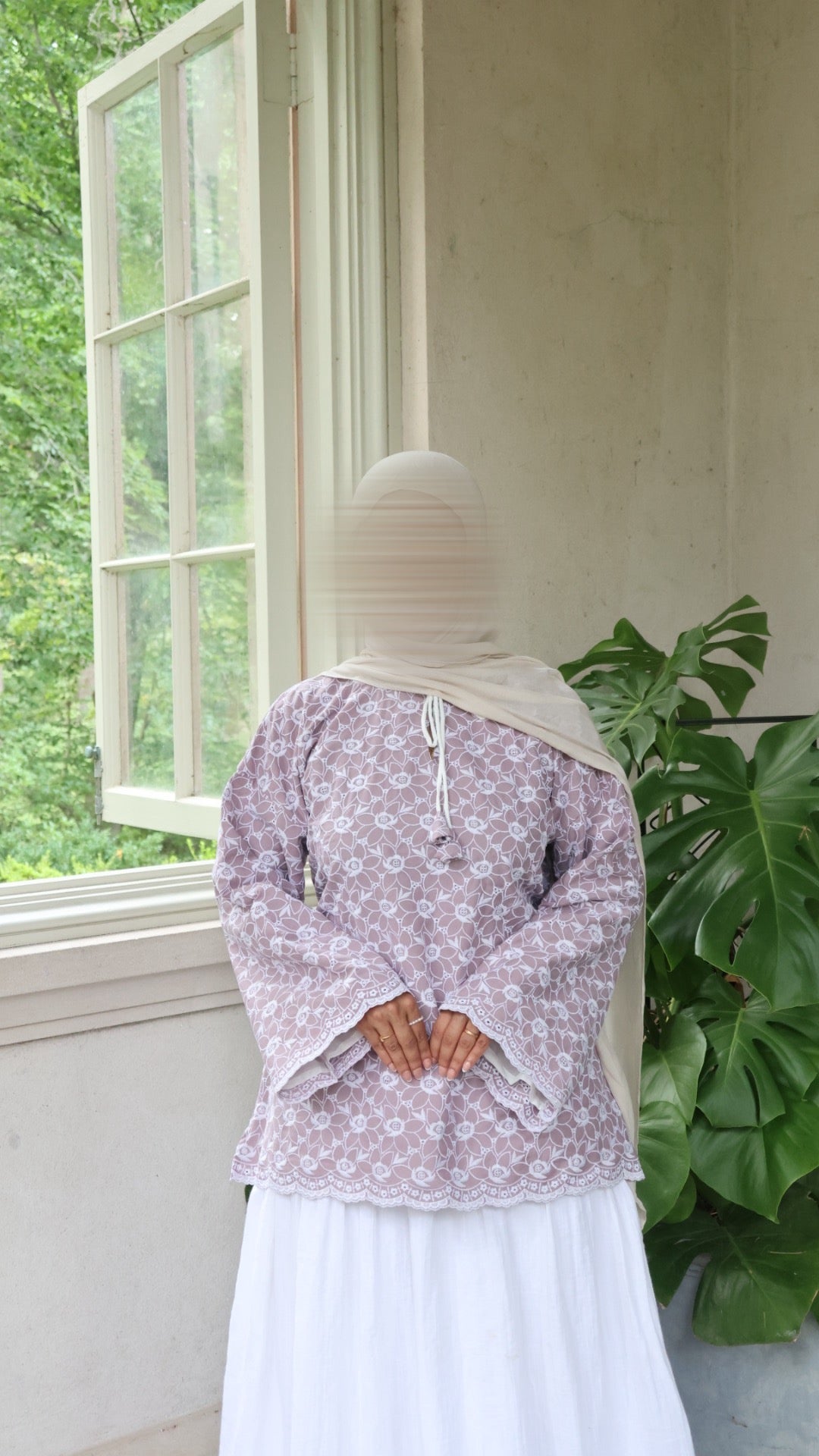 Jasmine Cotton Top-Taupe Mauve