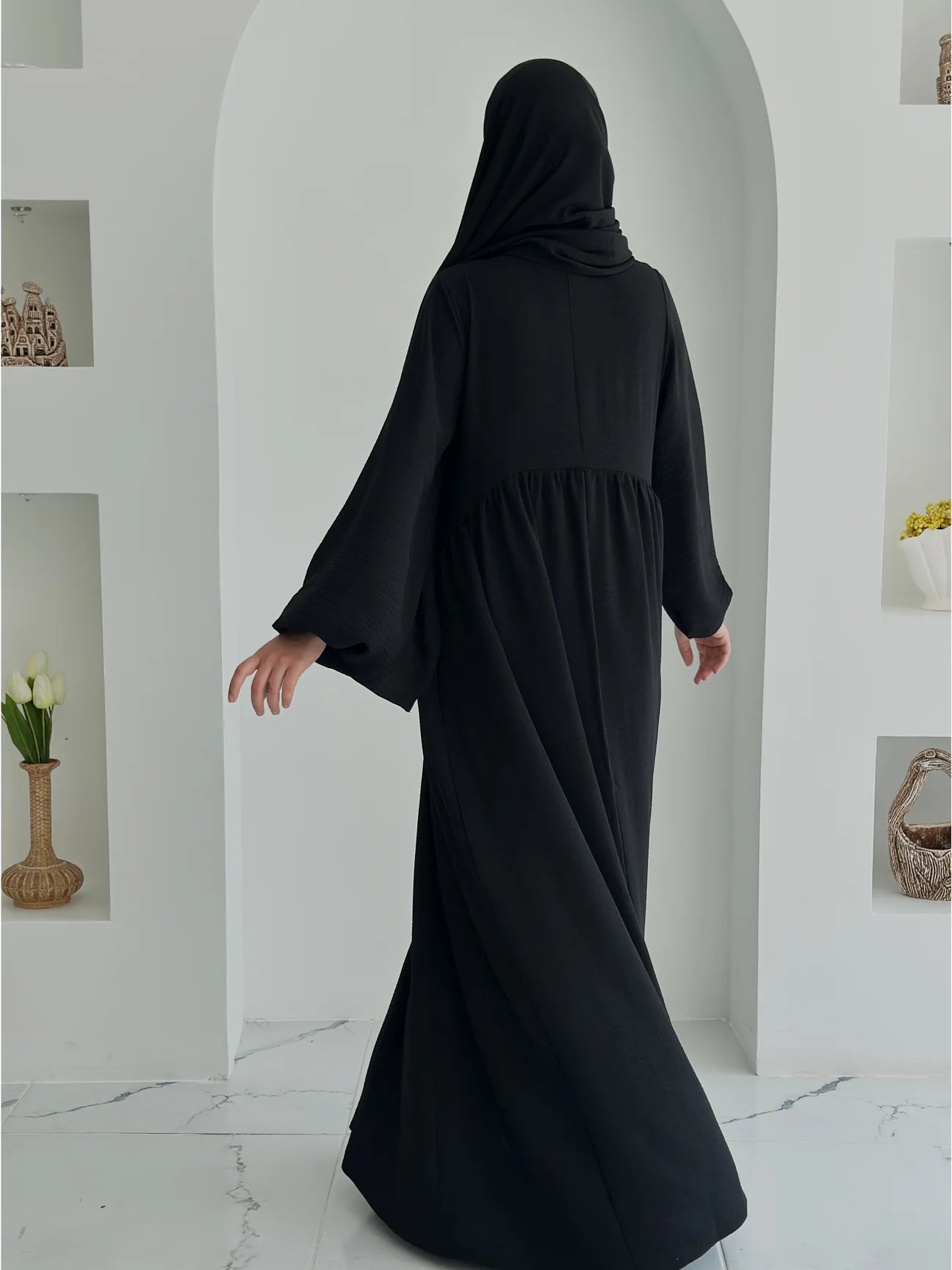 Aamina- Dress+Hijab-Black-Nursing Friendly