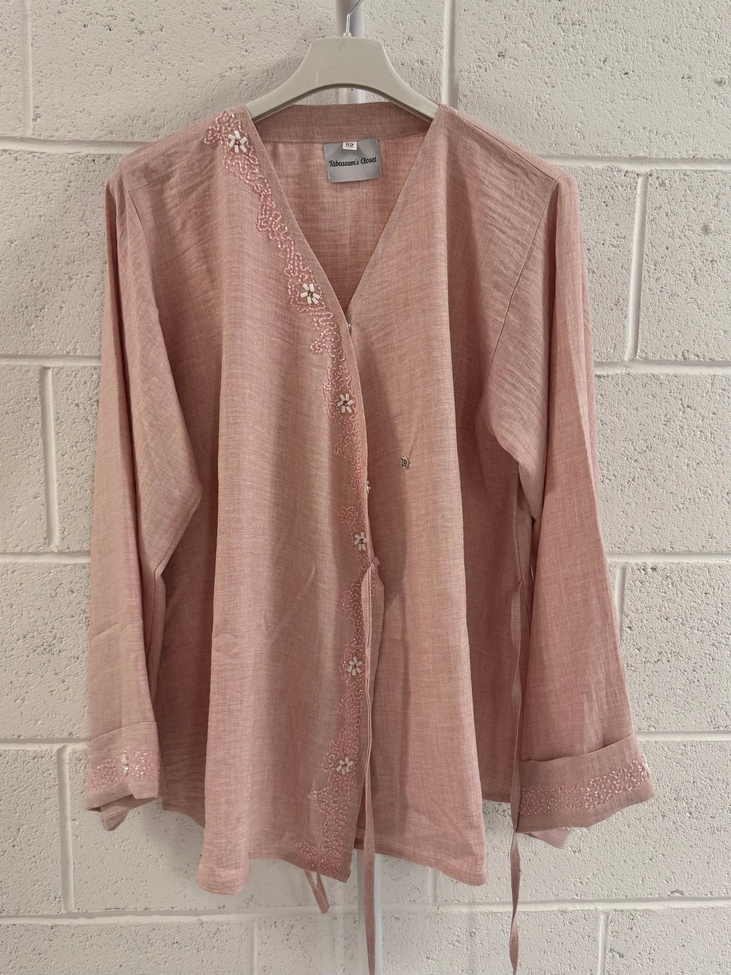 Hana-Handwork Blouse- Pink
