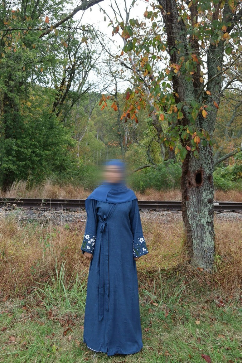 Warda-Abaya+Hijab-Denim Blue