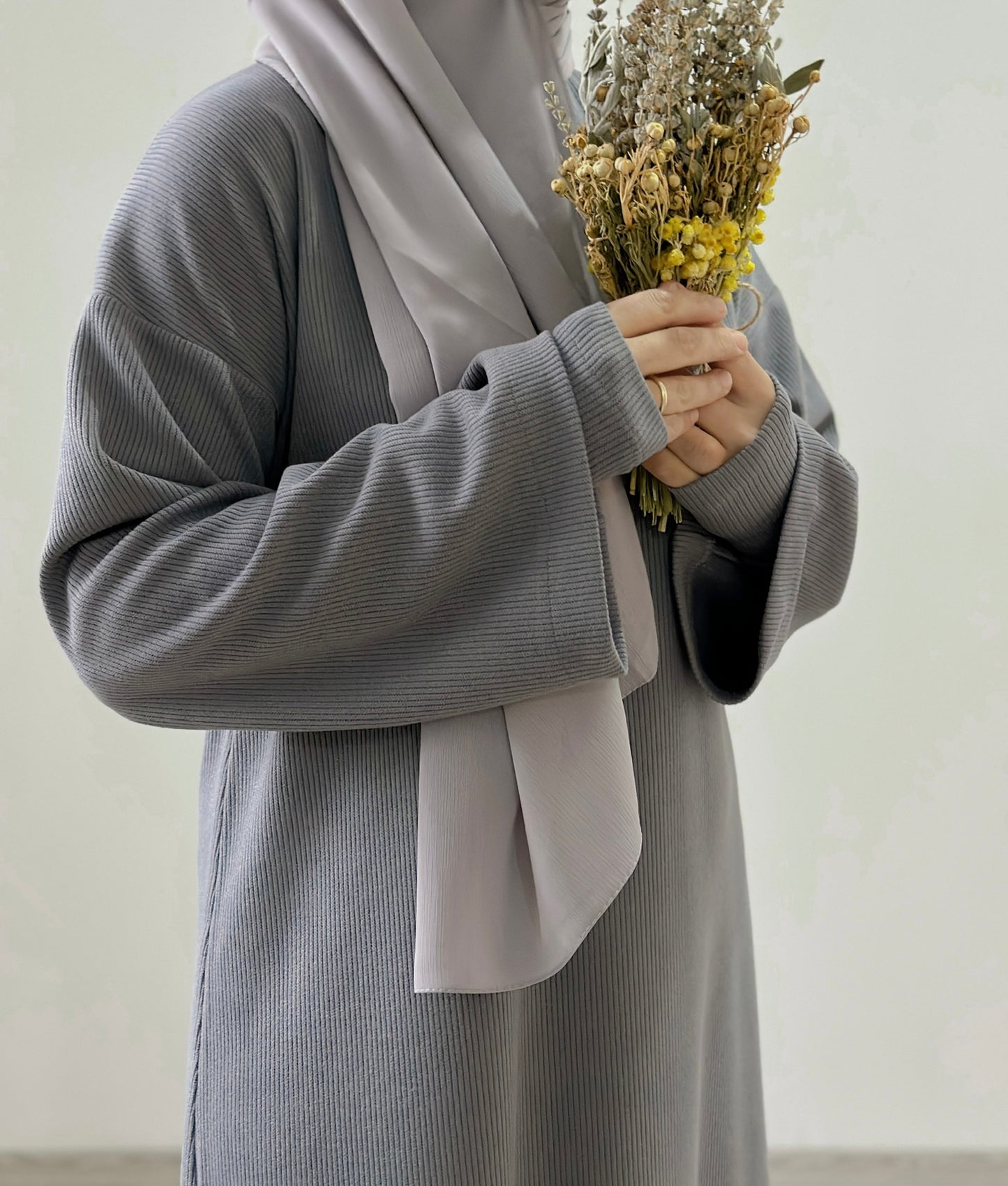 Ayah-knitted Dress Gray+Arm Sleeves